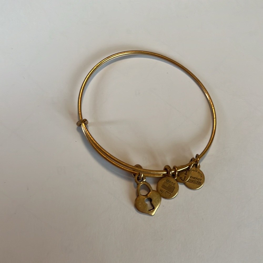 Alex And Ani Gold Heart Lock Charm Bracelet